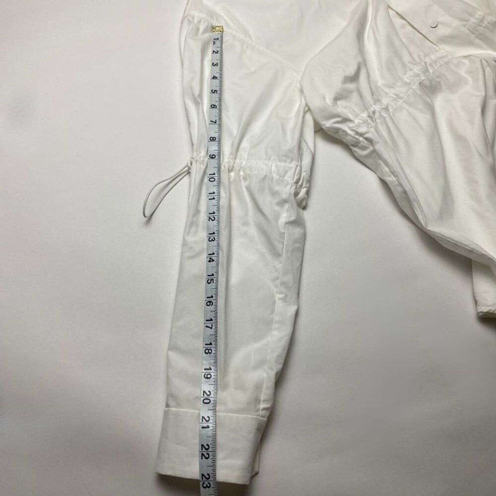 JNBY Oversized White Button-Up Shirt with Ruched Sleeve Size XS - Picture 7 of 7